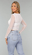 Witte Longsleeve Mesh Crop Top