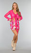 Fuchsia Mesh Cover Up Top met Ruches