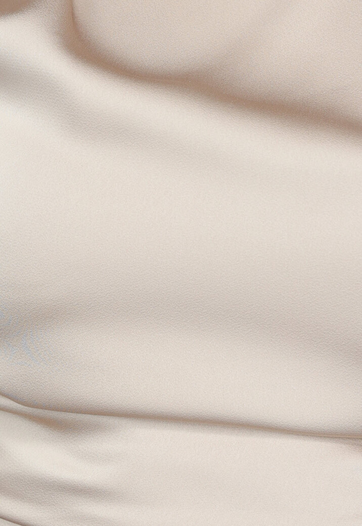 Champagne Satijnen Top met Strikdetail