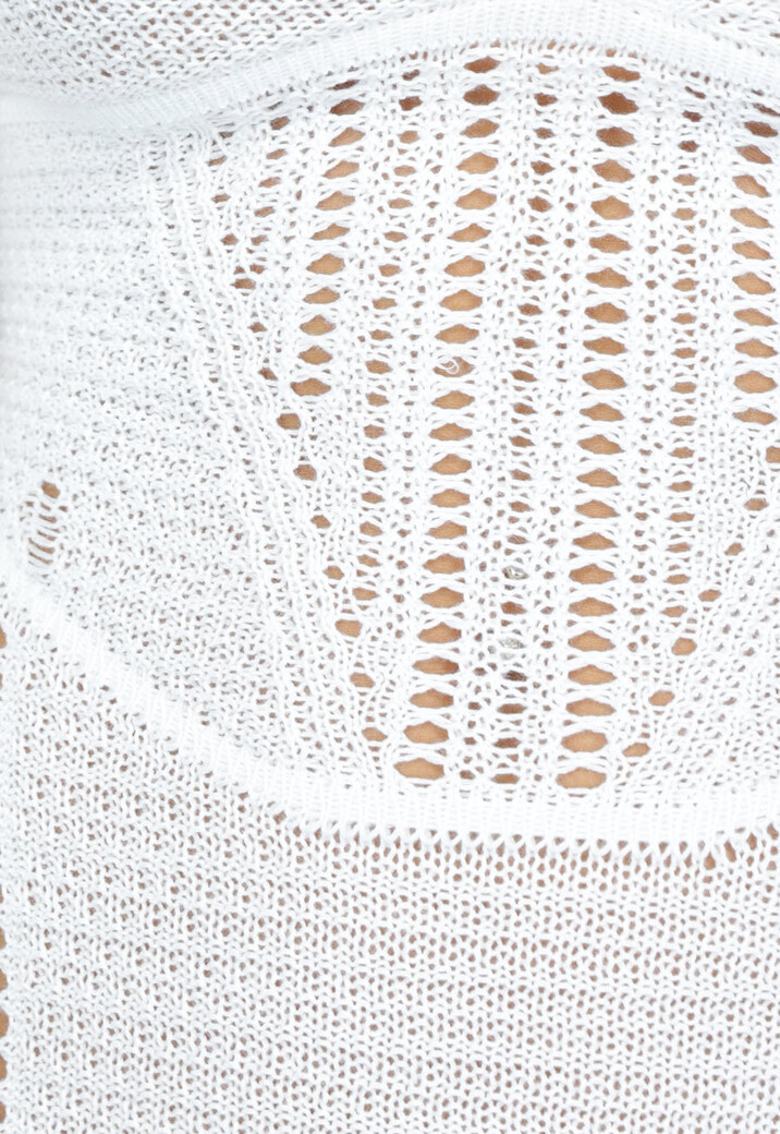 Lange Witte Gehaakte Strand Jurk