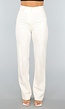 Rechte Aansluitende Offwhite Pantalon met Stretch