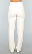 Rechte Aansluitende Offwhite Pantalon met Stretch