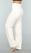 Rechte Aansluitende Offwhite Pantalon met Stretch