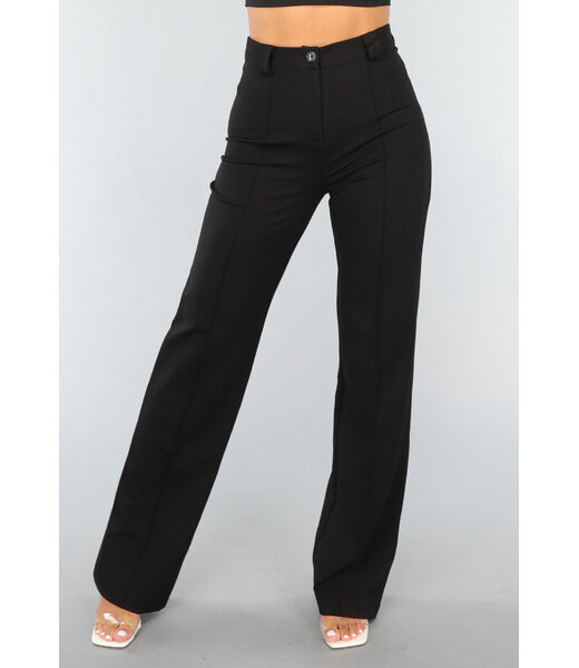 Zwarte Straight Leg Super Stretch Pantalon