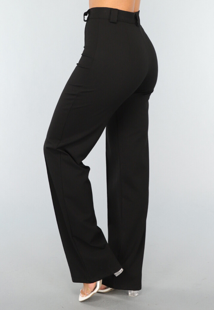 Zwarte Straight Leg Super Stretch Pantalon