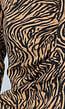 Midi Jurk met Zebra Print en Plooien