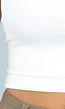 Witte Sporttop met Vierkante Hals en Strikdetail