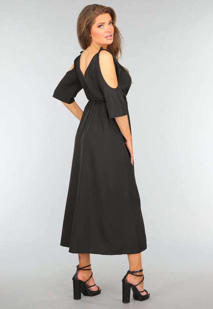 Zwarte Lange Jurk met Open Schouders