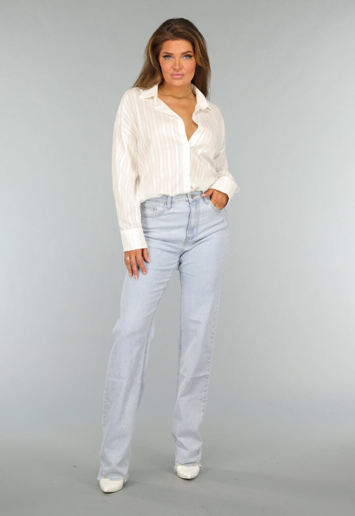 Witte Boho Blouse met Structuur