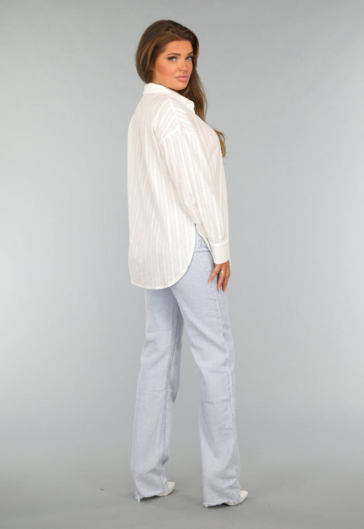 Witte Boho Blouse met Structuur