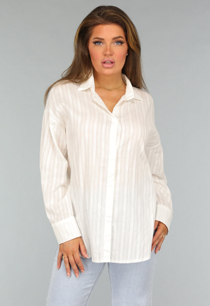 Witte Boho Blouse met Structuur