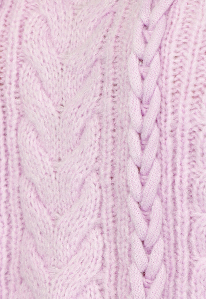 Kabel Gebreide Trui in Lila
