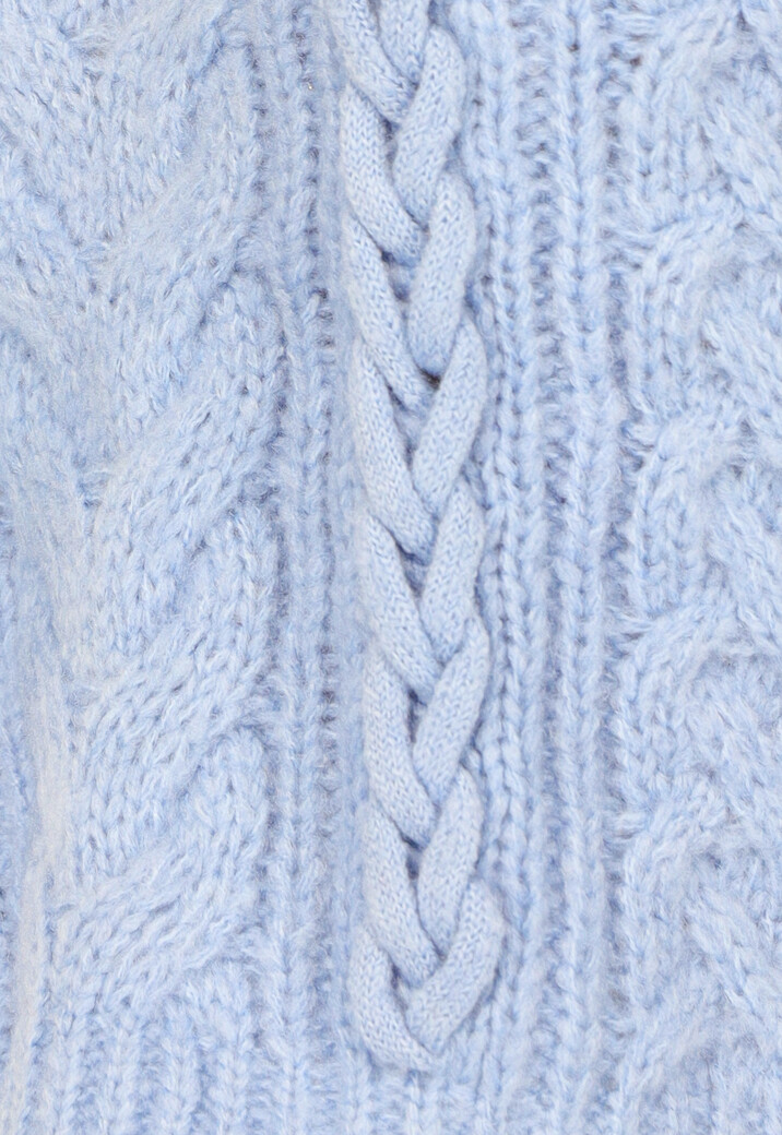 Gebreide Trui met Vlecht Detail in Lichtblauw