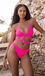 Wrap Bikini Top in Neon Roze