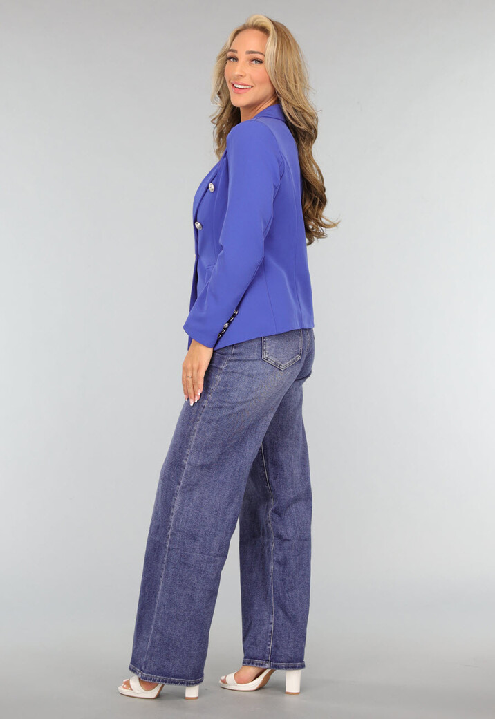 Blazer met Knopen in Royaal Blauw