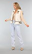 Beige Gilet met Teddy Voering en Gesp Details