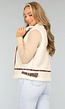 Beige Gilet met Teddy Voering en Gesp Details