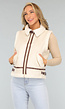 Beige Gilet met Teddy Voering en Gesp Details