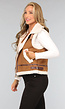 Camel Teddy Gilet met Riempjes