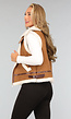 Camel Teddy Gilet met Riempjes