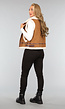 Camel Teddy Gilet met Riempjes