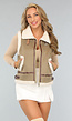 Khaki Teddy Bodywarmer met Riempjes