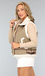 Khaki Teddy Bodywarmer met Riempjes