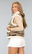 Khaki Teddy Bodywarmer met Riempjes