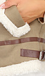 Khaki Teddy Bodywarmer met Riempjes