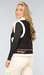 Zwarte Bodywarmer met Beige Teddy Voering