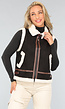 Zwarte Bodywarmer met Beige Teddy Voering