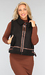 Zwart Teddy Gilet met Gesp Details