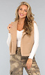 Teddy Bodywarmer met Zakken in Camel