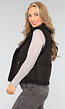 Zwarte Teddy Bodywarmer met Drukknoopjes