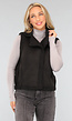 Zwarte Teddy Bodywarmer met Drukknoopjes