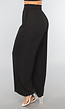 Zwarte Linnenlook Wide Leg Broek