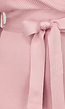 Lichtroze Rib Overslag Jurkje met Tailleband