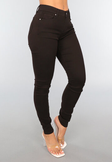 NEW1109 Donkerbruine Skinny Jeans