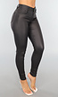 Redial Jeans  Zwarte Lederlook Skinny Jeans