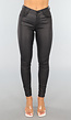 Zwarte Lederlook Skinny Jeans