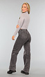 Grijze Washed High Waist Flair Jeans