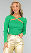 Groene Longsleeve Top met Gouden Detail