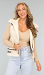 Beige Gilet met Teddy Voering en Gesp Details