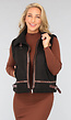 Zwart Teddy Gilet met Gesp Details