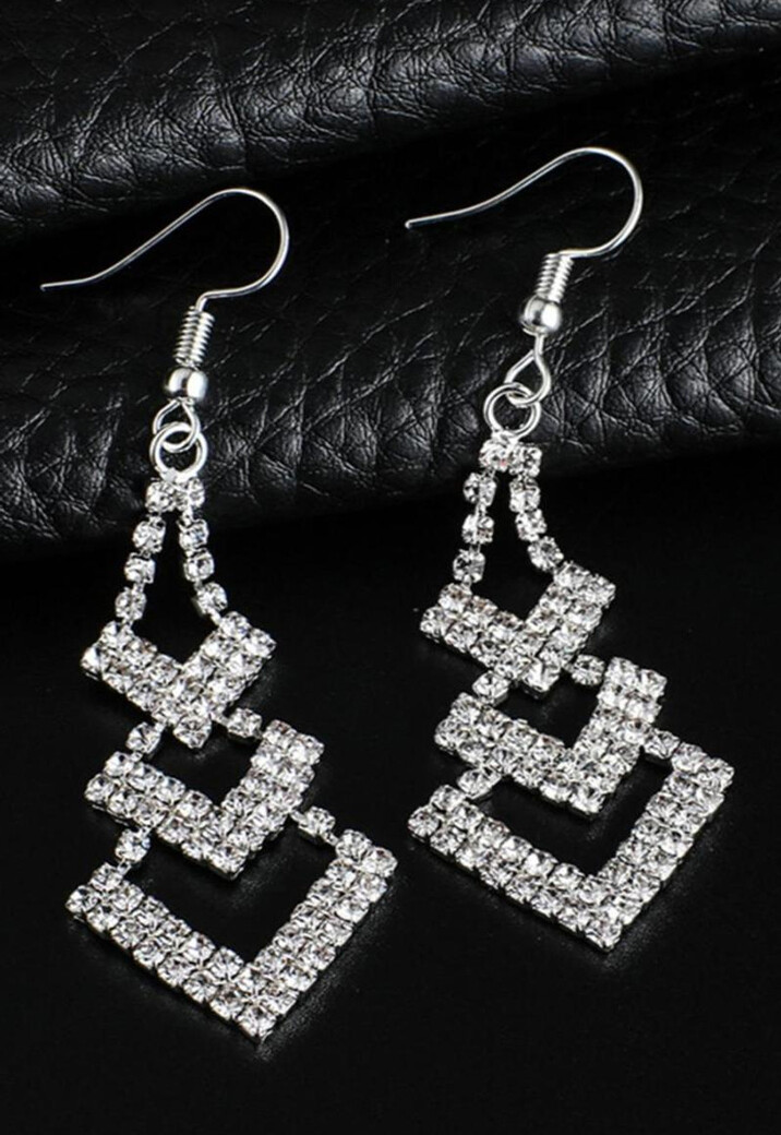 Zilveren Stainless Statement Strass Oorbellen