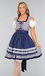 Blauw Geruit Off Shoulder Oktoberfest Jurkje