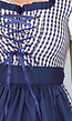 Blauw Geruit Off Shoulder Oktoberfest Jurkje