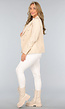 Beige Blazer met Knopen