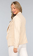 Beige Blazer met Knopen