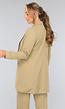 Khaki Stretch Blazer met Schoudervulling